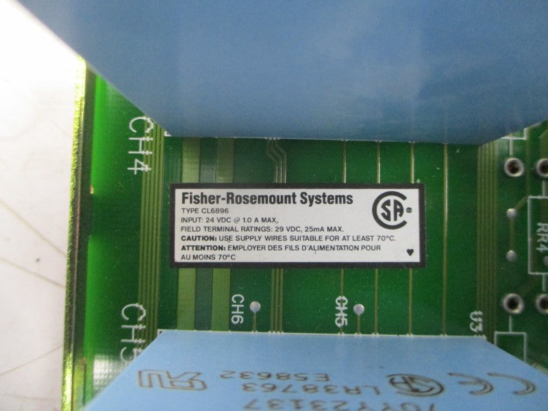 FISHER ROSEMOUNT CL6896X1-A1 12P0248X032 24VDC 1.0A REV. D NUPI
