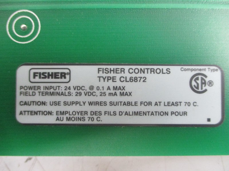 FISHER CONTROLS CL6872X1-A2 41B7288X032 24VDC 0.1A REV. H NUPI