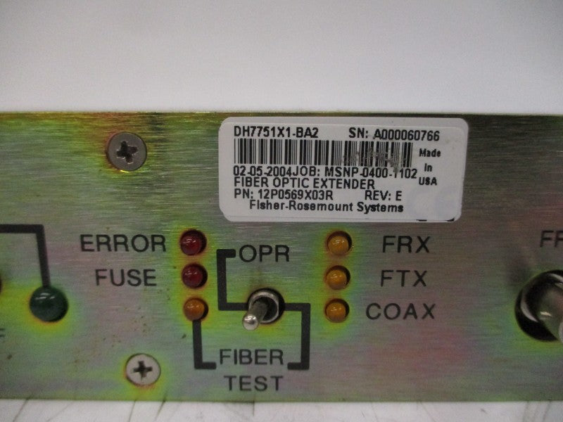 FISHER ROSEMOUNT DH7751X1-BA2 12P0569X03R 24VDC 802.4A REV. E UNMP
