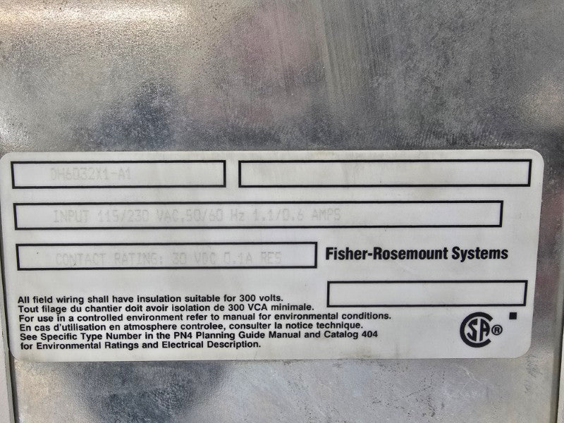 FISHER ROSEMOUNT DH6032X1-A4 44B2975X04R 115/230VAC 1.1/0.6A REV. R UNMP