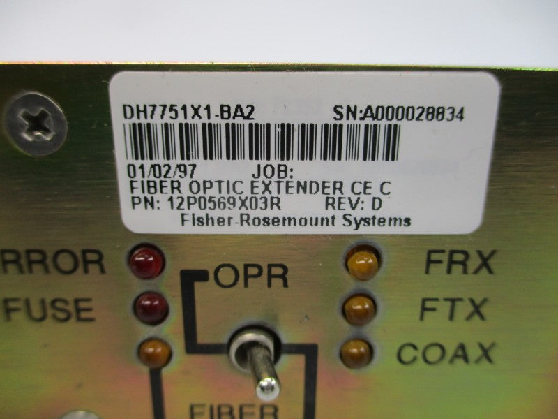 FISHER ROSEMOUNT DH7751X1-BA2 12P0569X03R 24VDC 802.4A REV. D UNMP