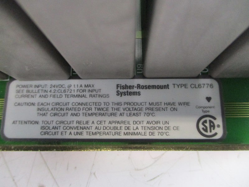 FISHER ROSEMOUNT CL6776X1-A1 12P0121X032 24VDC 1.1A REV. E NUPI