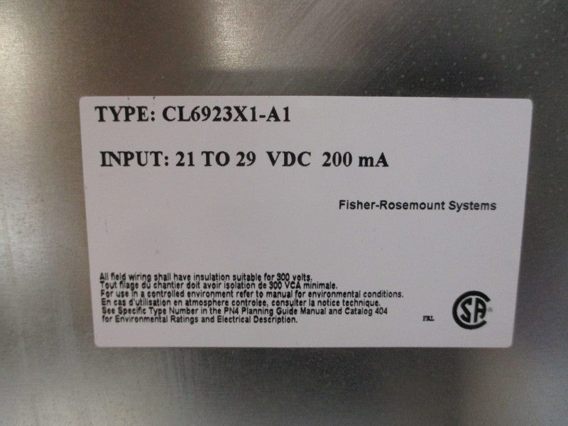 FISHER ROSEMOUNT CL6923X1-A1 12P0456X032 21-29VDC REV. F UNMP