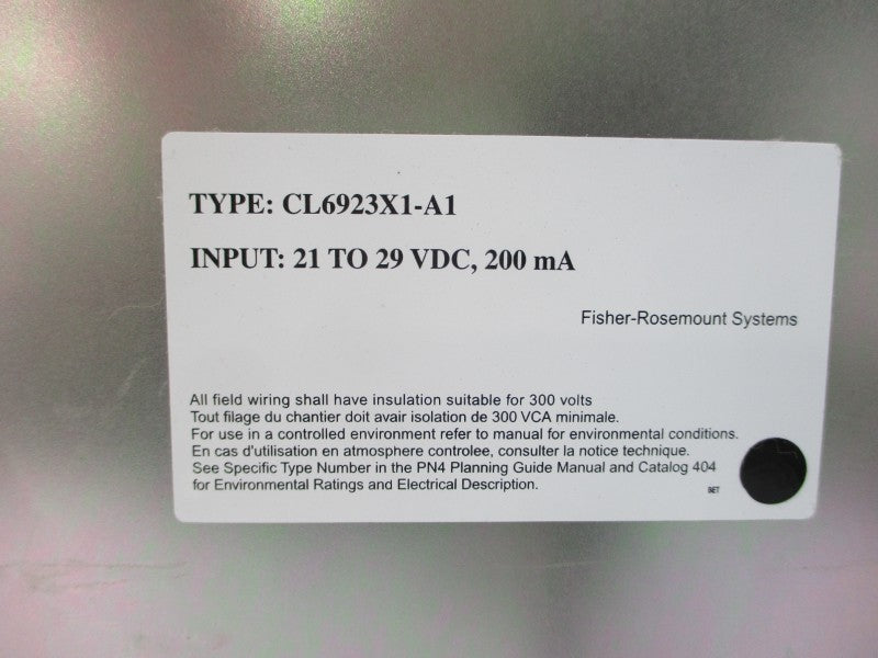 FISHER ROSEMOUNT CL6923X1-A1 12P0456X052 21-29VDC REV. J UNMP