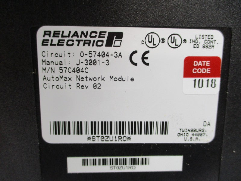 RELIANCE ELECTRIC R57C404C O-57404-3A REV. 02 REMAN