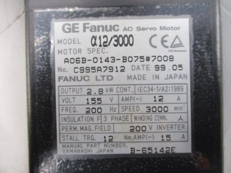 FANUC A06B-0143-B075#7008 155VAC 12A NSNP