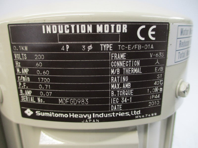 SUMITOMO CNVM01-5097DR-B-255 W/ TC-E/FB-01A 200V 0.60/0.07A NSNP