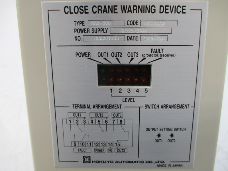 HOKUYO AUTOMATIC KAD-300 RKAD003 85-264VAC NSMP