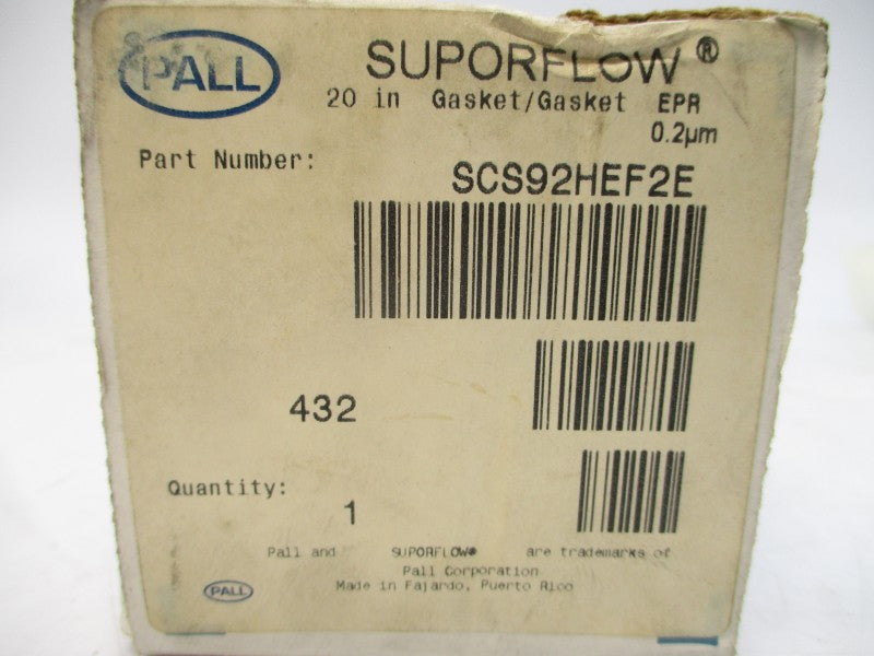 PALL SCS92HEF2E 432 NSMP