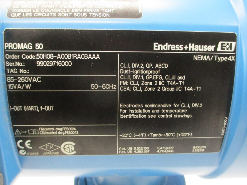 ENDRESS+HAUSER 50H08-A00B1RA0BAAA 85-260VAC NSMP