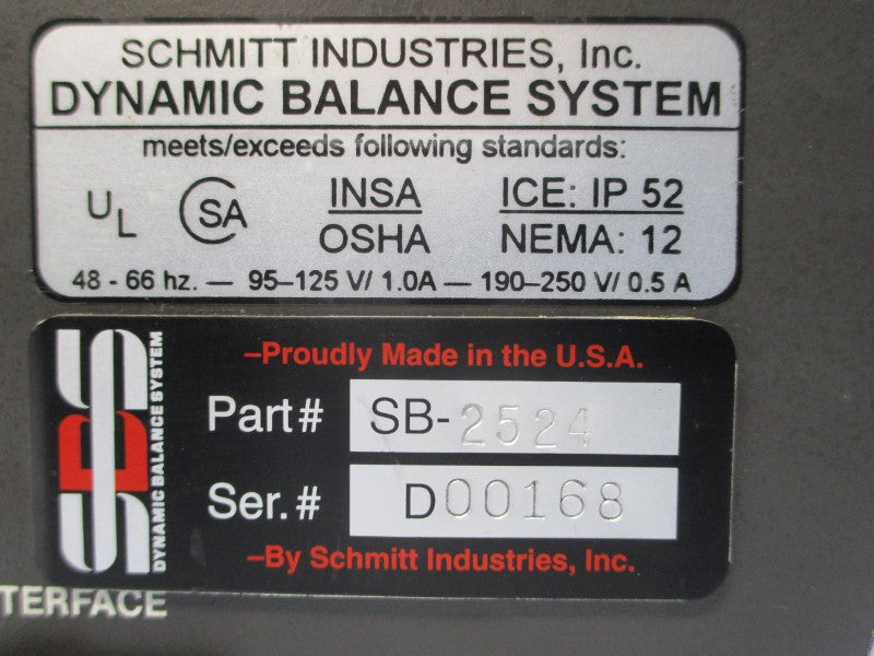 SCHMITT INDUSTRIES SB-2524 190-250V 1.0/0.5A UNMP