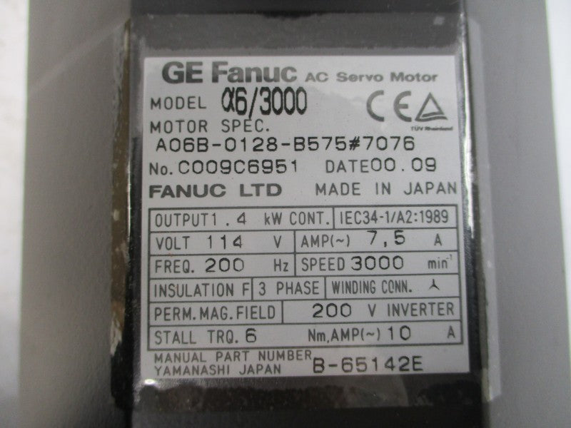 FANUC A06B-0128-B575#7076 114VAC 7.5A NSMP