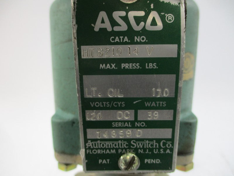 ASCO HT821014V 120VDC 170PSI 2" NSNP