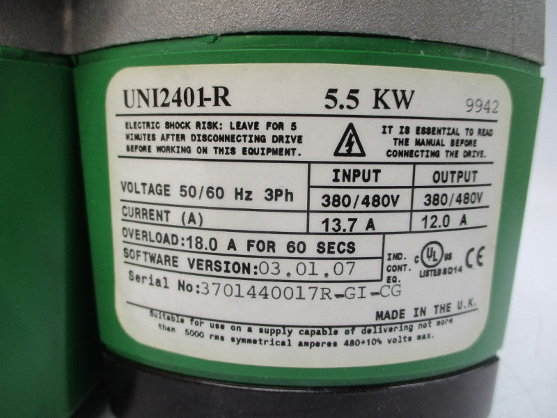 CONTROL TECHNIQUES UNI2401-R 380/480V 13.7A NSMP