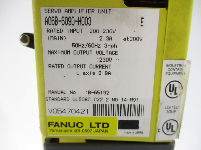 FANUC A06B-6090-H003 200-230V 2.3A NSNP