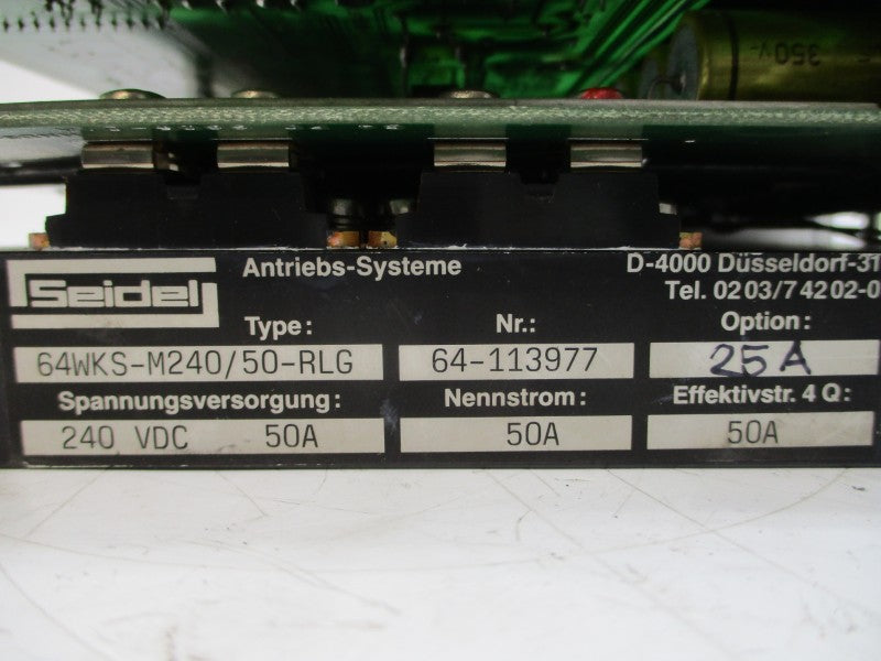 SEIDEL 64WKS-M240/50-RLG 64-113977 240VDC 50A UNMP