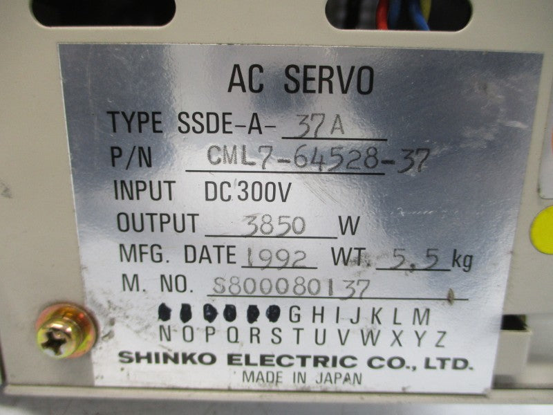 SHINKO ELECTRIC SSDE-A-37A CML7-64528-37 300VDC UNMP