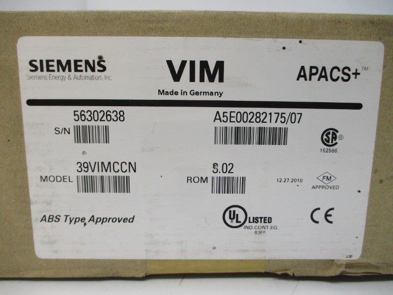 SIEMENS 39VIMCCN A5E00282175/07 24VDC 0.15A NSMP
