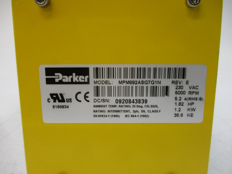 PARKER MPM892ASG7G1N 230VAC 5.2A REV. E NSMP