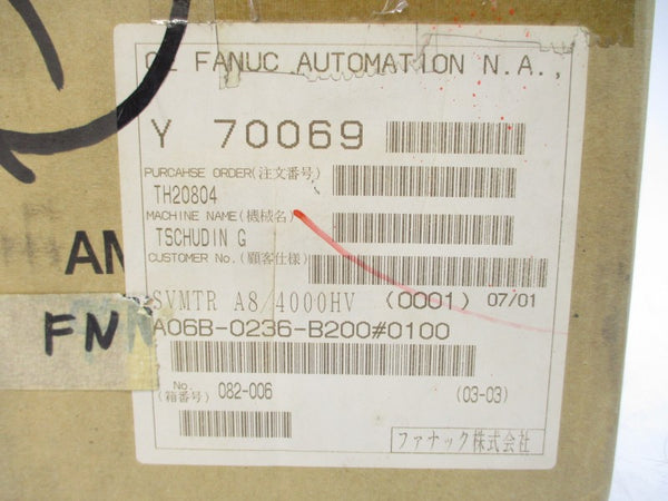 FANUC A06B-0236-B200#0100 366VAC 3.8A NSMP