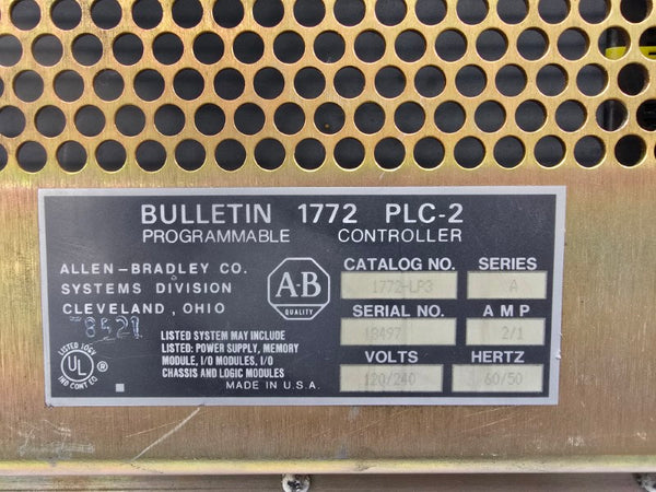ALLEN BRADLEY 1772-LP3 SER. A 120/240V 2/1A UNMP