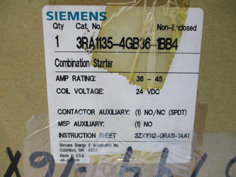 SIEMENS 3RA1135-4GB36-1BB4 24VDC 36-45A NSMP