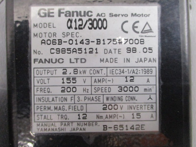 GE FANUC A06B-0143-B175#7008 155VAC 12A UNMP