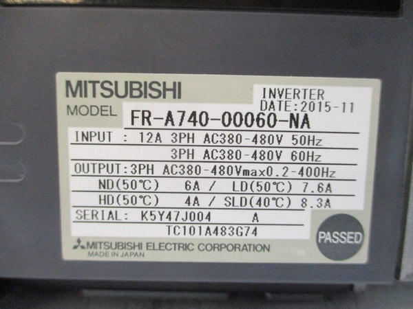 MITSUBISHI FR-A740-00060-NA 380-480VAC 12A NSNP