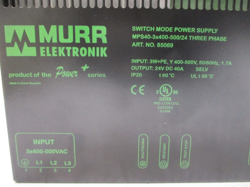 MURR ELEKTRONIK MPS40-3X400-500/24 85069 400-500V 1.7A NSMP
