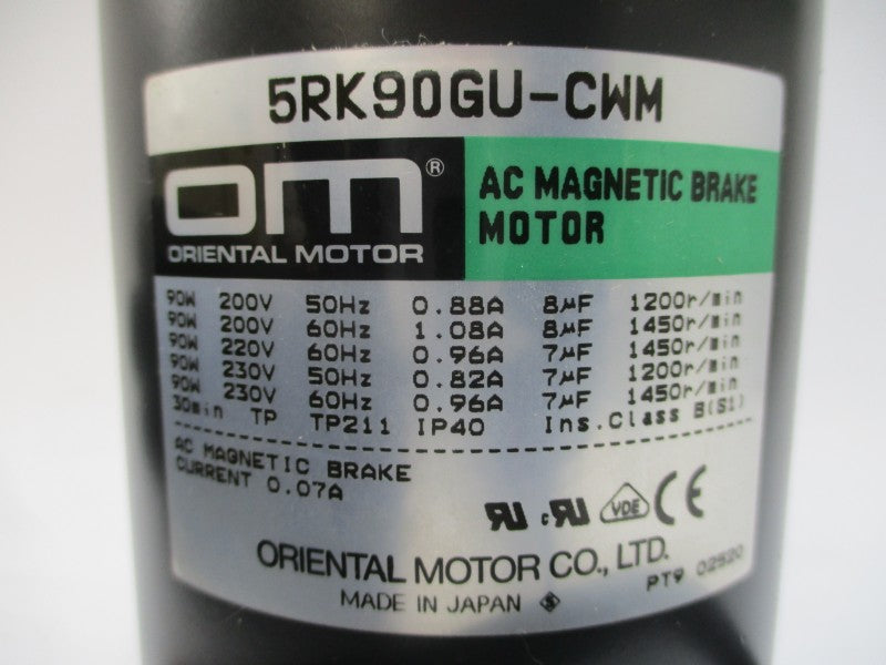 ORIENTAL MOTOR 5RK90GU-CWMJ 230V 0.96A NSMP