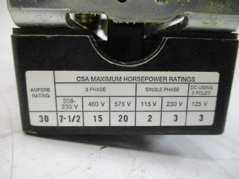 ALLEN BRADLEY 1494R-N30 SER. A 575V 30A (AS PICTURED) (BR/WH) NSMP