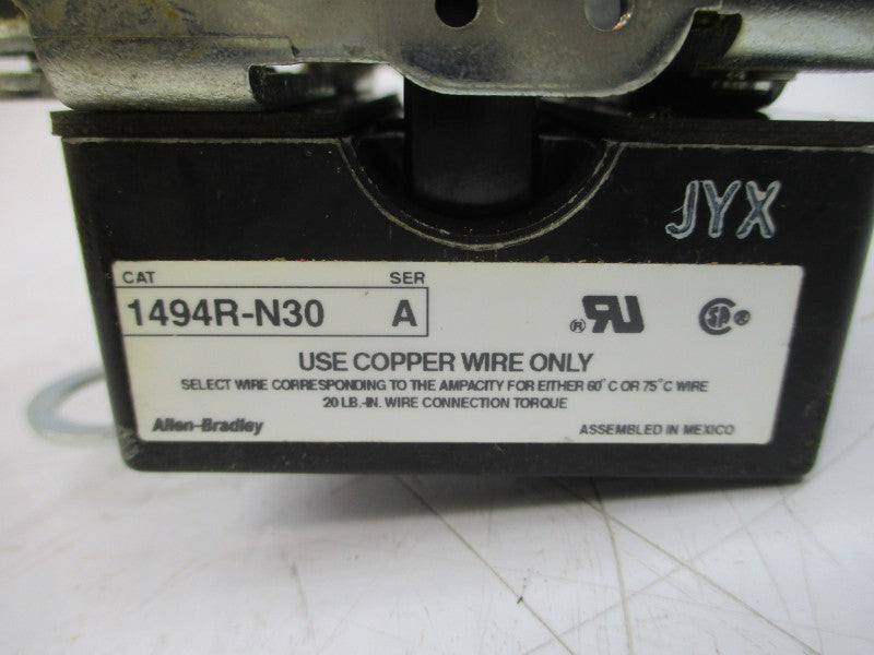 ALLEN BRADLEY 1494R-N30 SER. A 575V 30A (AS PICTURED) (BR/WH) NSMP
