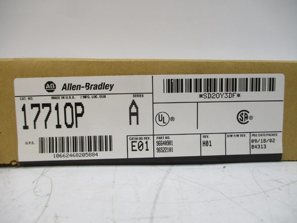 ALLEN BRADLEY 1771-OP SER. A DATE: 2002 REV. E01 NSFS