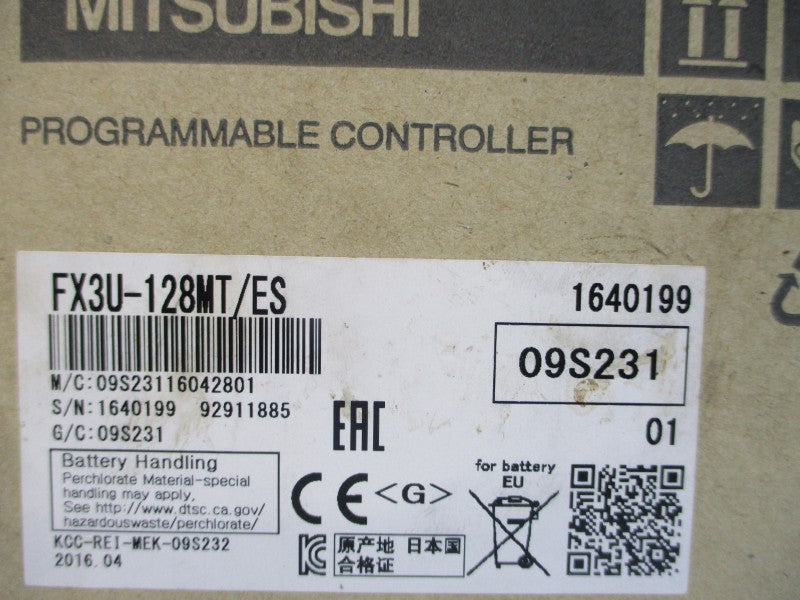 MITSUBISHI FX3U-128MT/ES 100-240VAC 0.5A NSMP