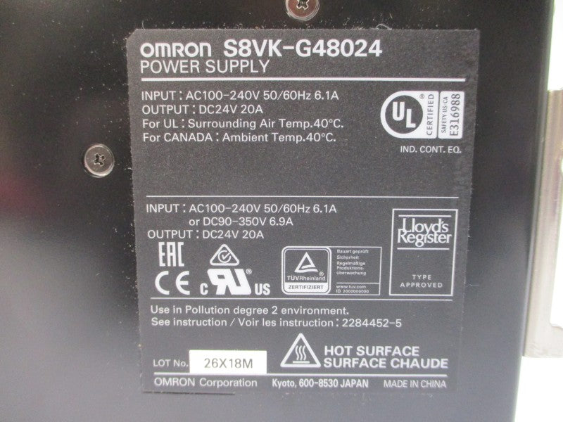 OMRON S8VK-G48024 100-240VAC 6.1A NSMP