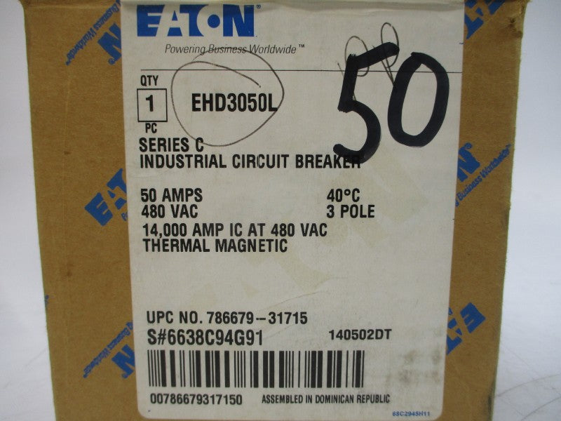 EATON EHD3050L SER. C 480VAC 50A NSMP