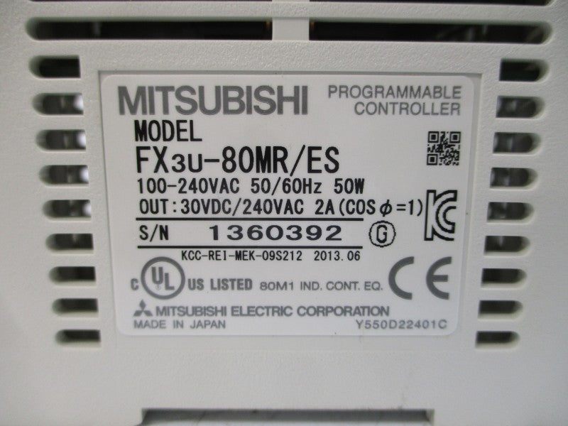 MITSUBISHI FX3U-80MR/ES 100-240VAC 2A NSMP