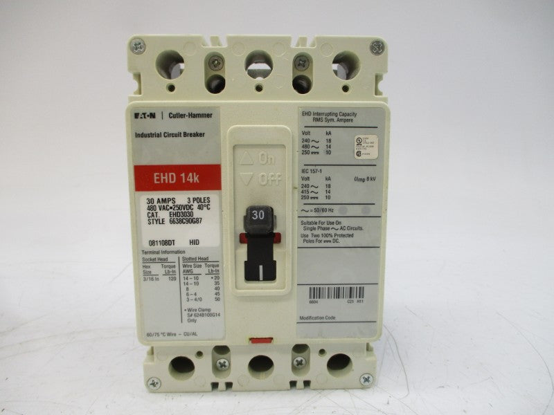 CUTLER HAMMER EHD3030 SER. C 480VAC 30A NSMP