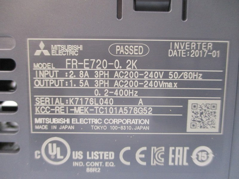 MITSUBISHI FR-E720-0.2K 200-240VAC 2.8A NSMP