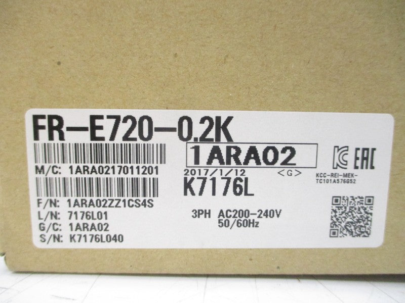 MITSUBISHI FR-E720-0.2K 200-240VAC 2.8A NSMP