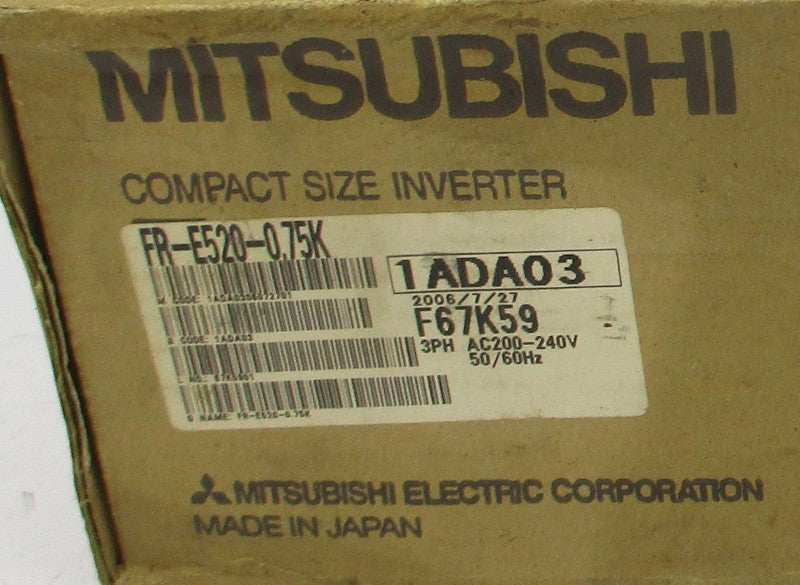 MITSUBISHI FR-E520-0.75K 200-240VAC 8.2A NSMP