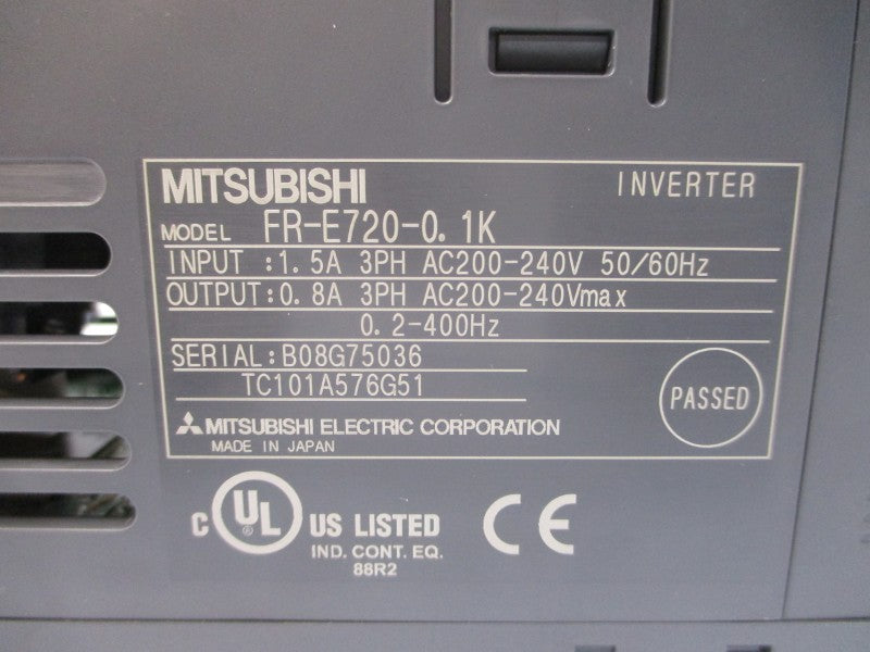 MITSUBISHI FR-E720-0.1K 200-240VAC 1.5A NSMP