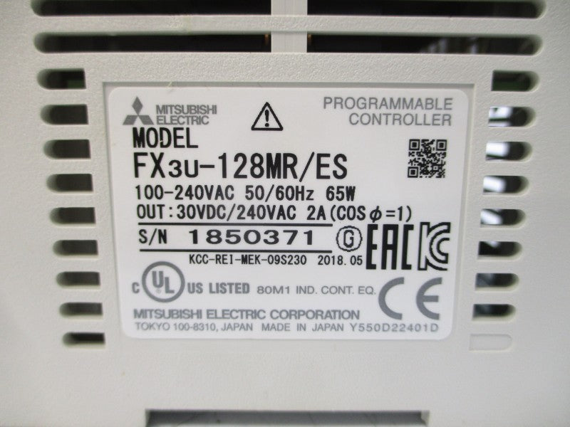 MITSUBISHI FX3U-128MR/ES 100-240VAC 2A NSMP