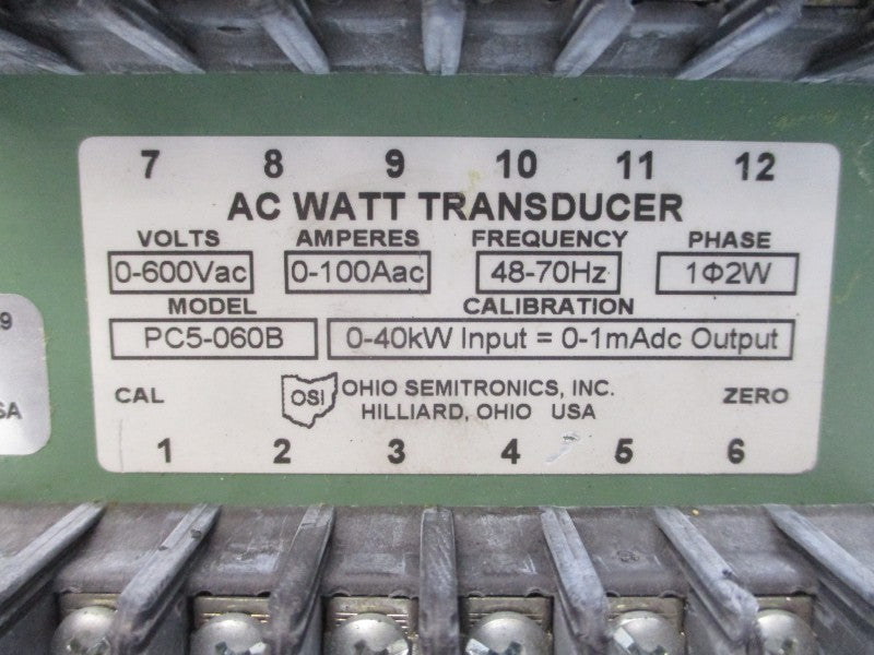 OHIO SEMITRONICS PC5-060B 0-600VAC 100A NSNP