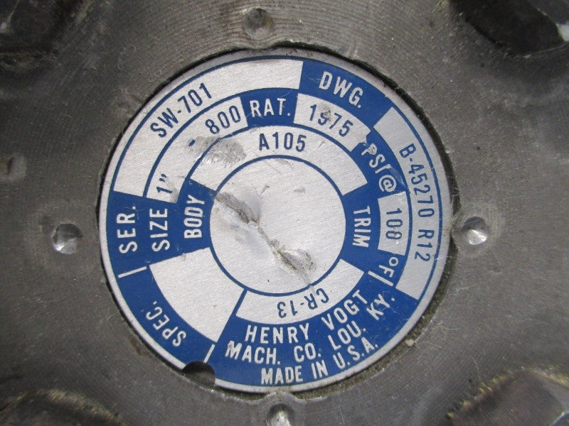 HENRY VOGT CR-13 B-45270R12 SW-701 1975PSI 1" NSNP