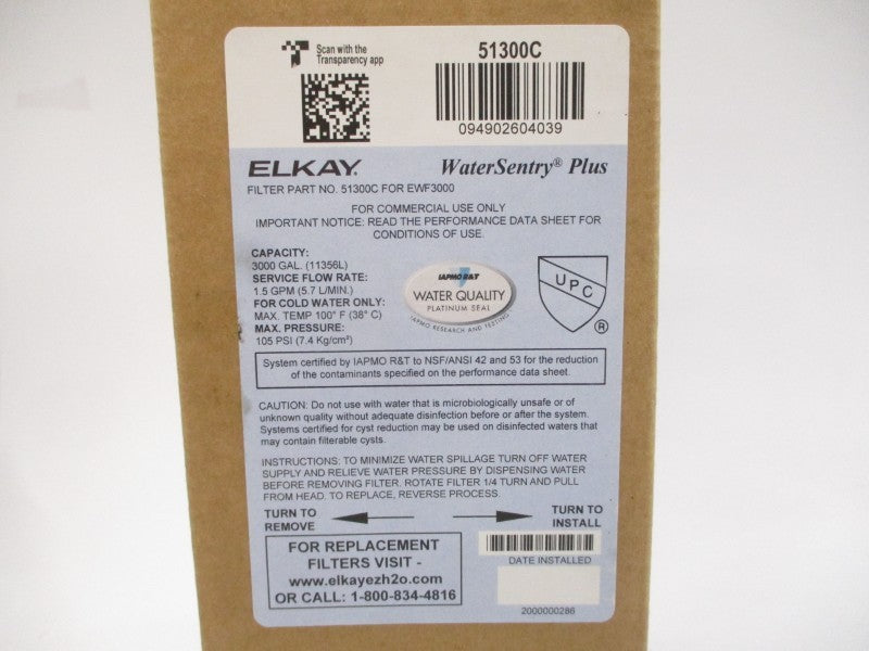ELKAY 51300C 105PSI REV. A NSMP