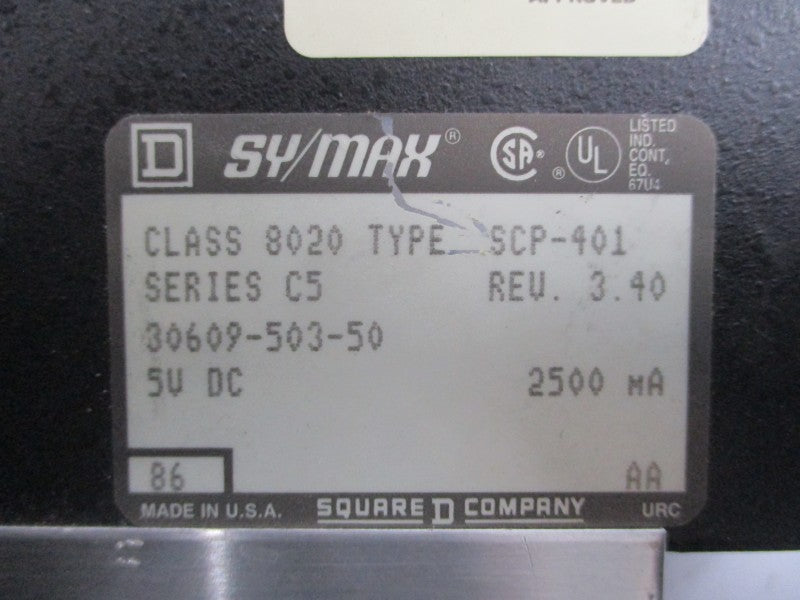 SQUARE D 8020SCP401 SER. C5 5VDC REV. 3.40 UNMP
