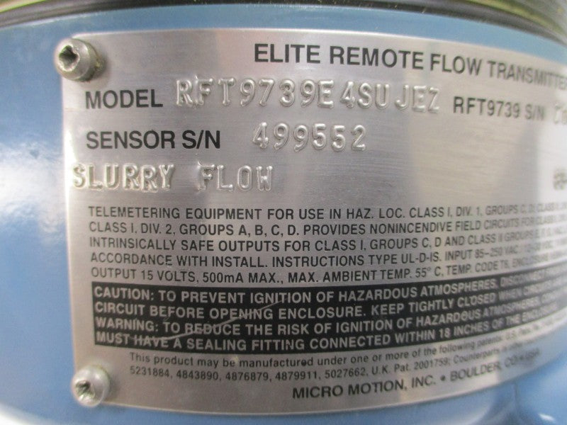 MICRO MOTION RFT9739E4SUJEZ 85-250VAC (AS PICTURED) UNMP