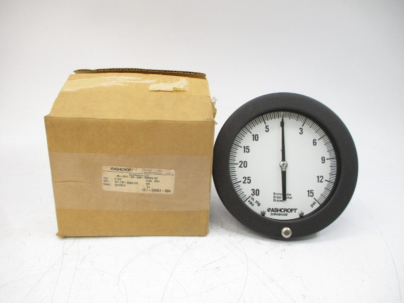 ASHCROFT 60-1377-AS-04B-30IMV&15# 30"HGVAC-15PSI 6" NSMP