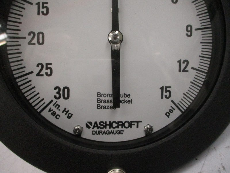 ASHCROFT 60-1377-AS-04B-30IMV&15# 30"HGVAC-15PSI 6" NSMP